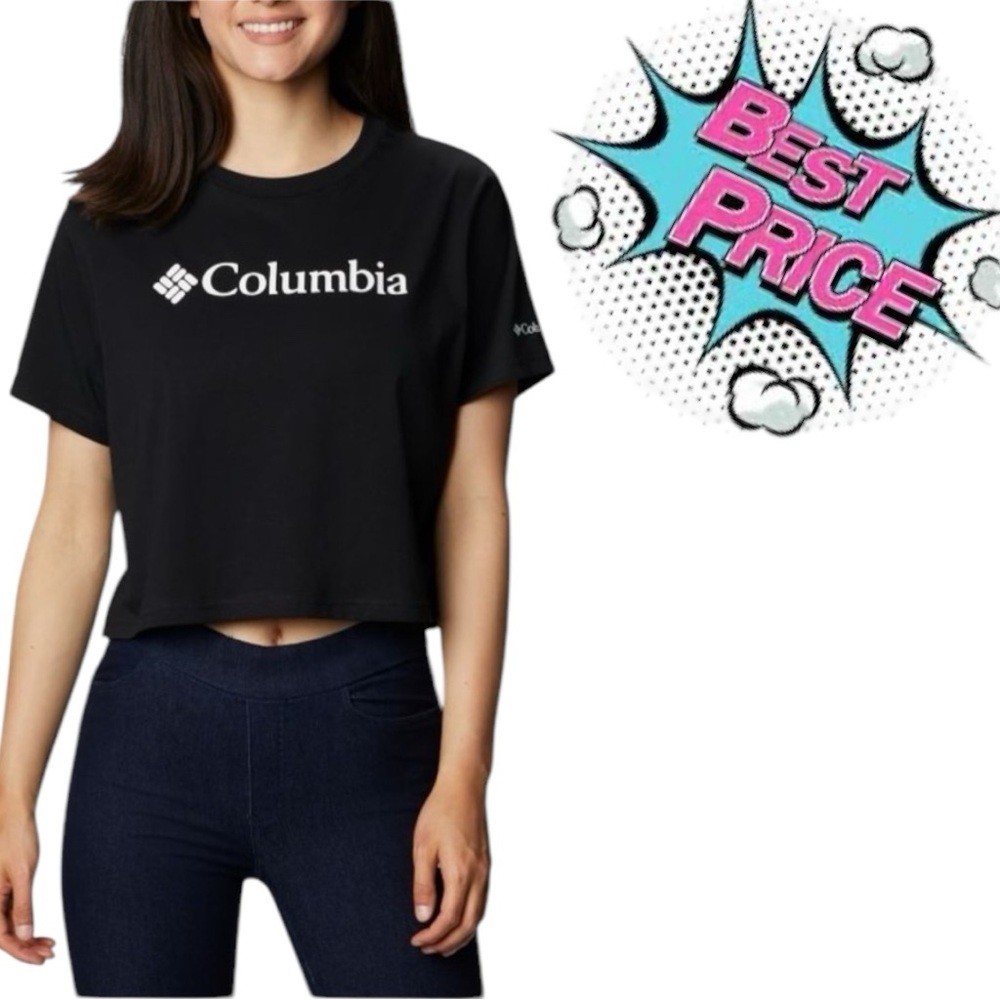 Columbia Black North Cascades™ Athletic Cropped Tee/T-shirt | NEW/NWT!!🖤🏋️💪🏼